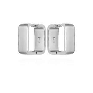 Brass Rectangle Hoop Earrings